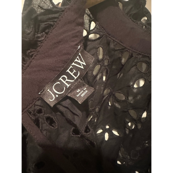 J.Crew Black Eyelet Dress Women's Size Medium - Picture 2 of 4
